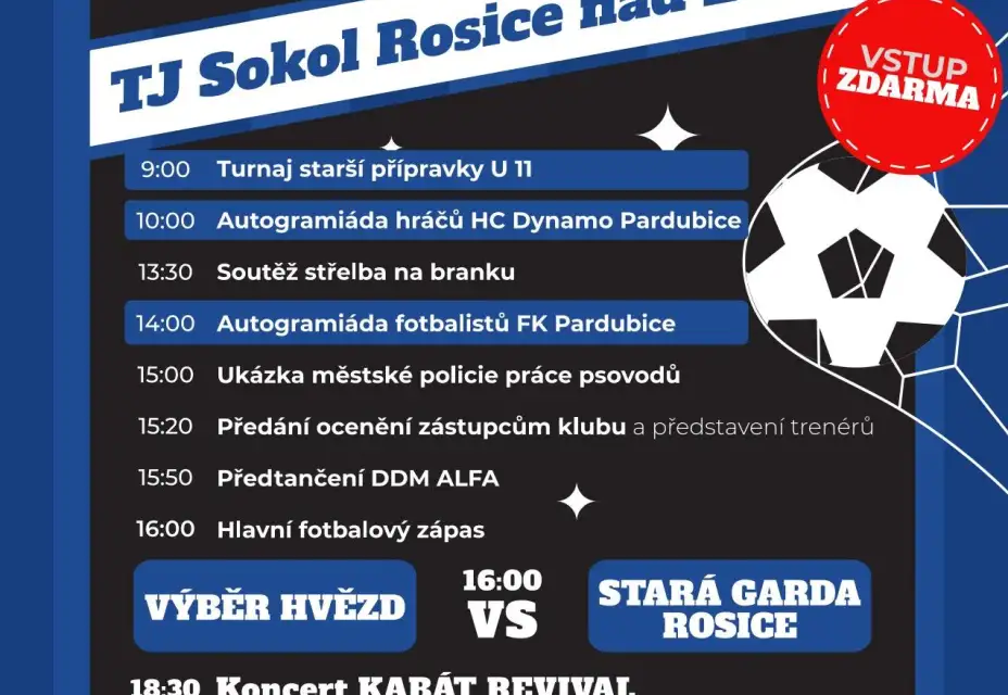 120 let fotbalu v Rosicích - sobota 20. 6. 2026
